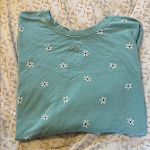 Jane and Delancey Teal Floral Top